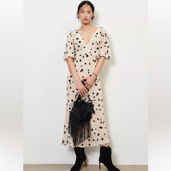 Ba&sh silk polka dot dress size 0 - Picture 5 of 5